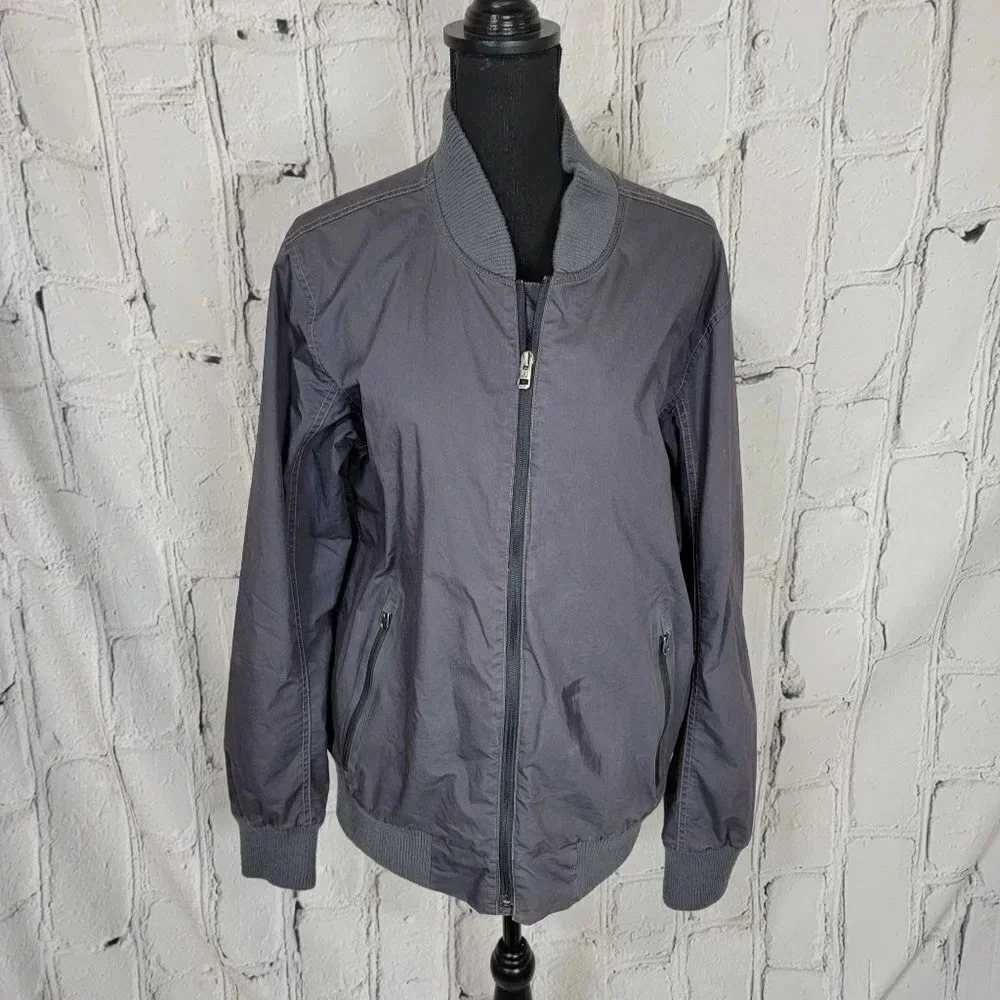 Prana Gray Zip Up Medium Weight Jacket Womens All Seasons‎ Coat Zip Pockets M